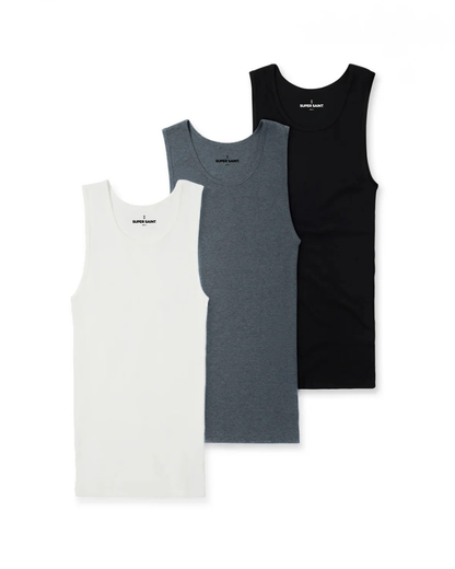 Premium Ultra-Soft Cotton Fitted Tank 3 Pack
