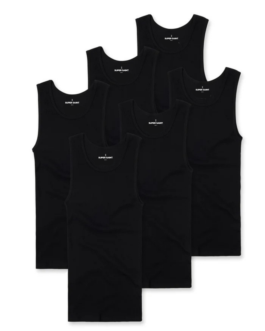 Premium Ultra-Soft Cotton Fitted Tank 6 Pack