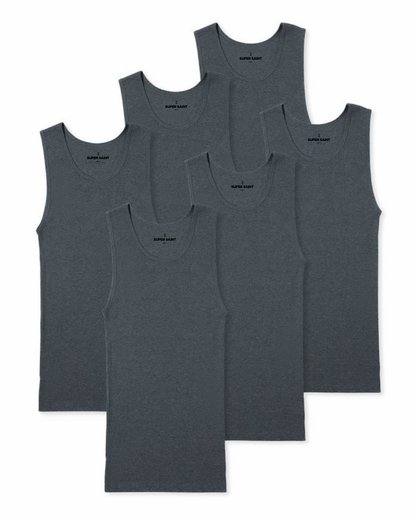 Premium Ultra-Soft Cotton Fitted Tank 6 Pack