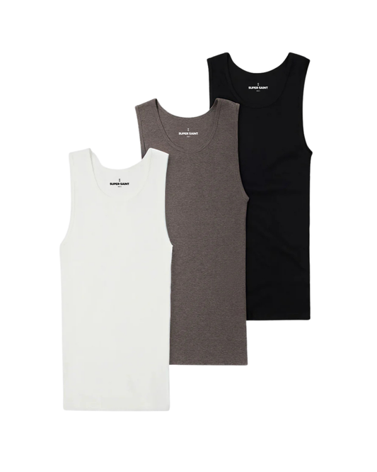 Premium Ultra-Soft Cotton Fitted Tank 3 Pack