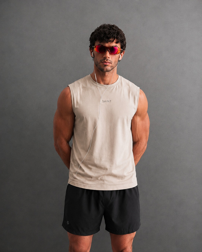 Sand Sleeveless Tank