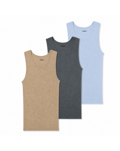 Premium Ultra-Soft Cotton Fitted Tank 3 Pack